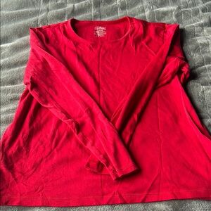 L.L. Bean Bright Red Crew Neck Top